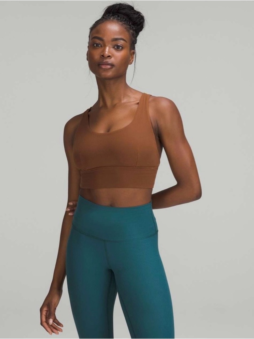 Lululemon Align Ribbed Bra Light Support Size 8 C/D Cup Roasted Brown